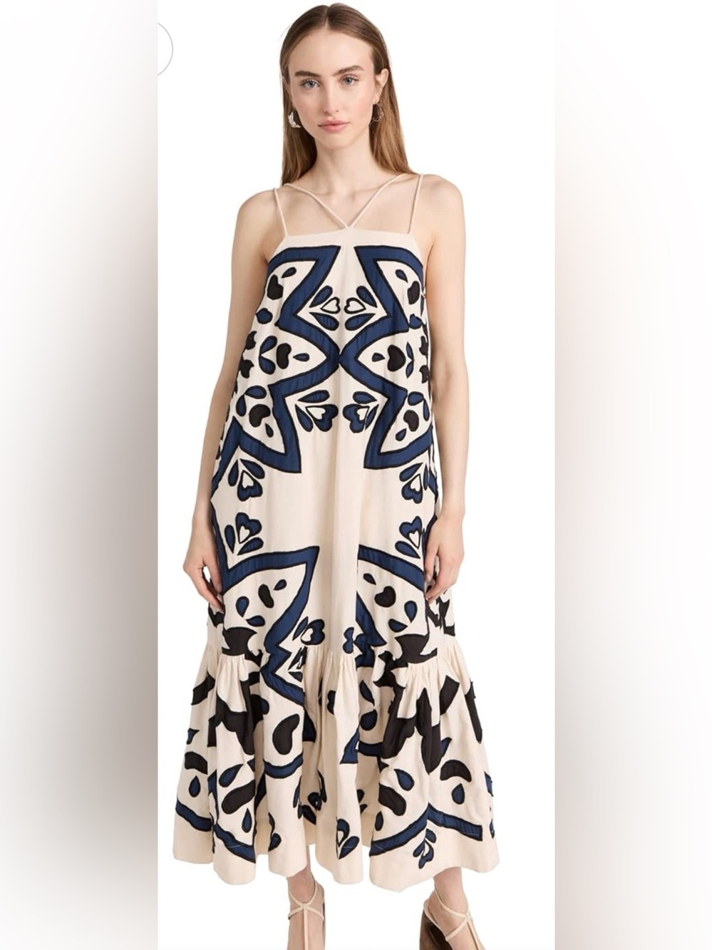 Sea New York Kaia Kaleidoscope Maxi Dress with Navy & Black Graphic Print